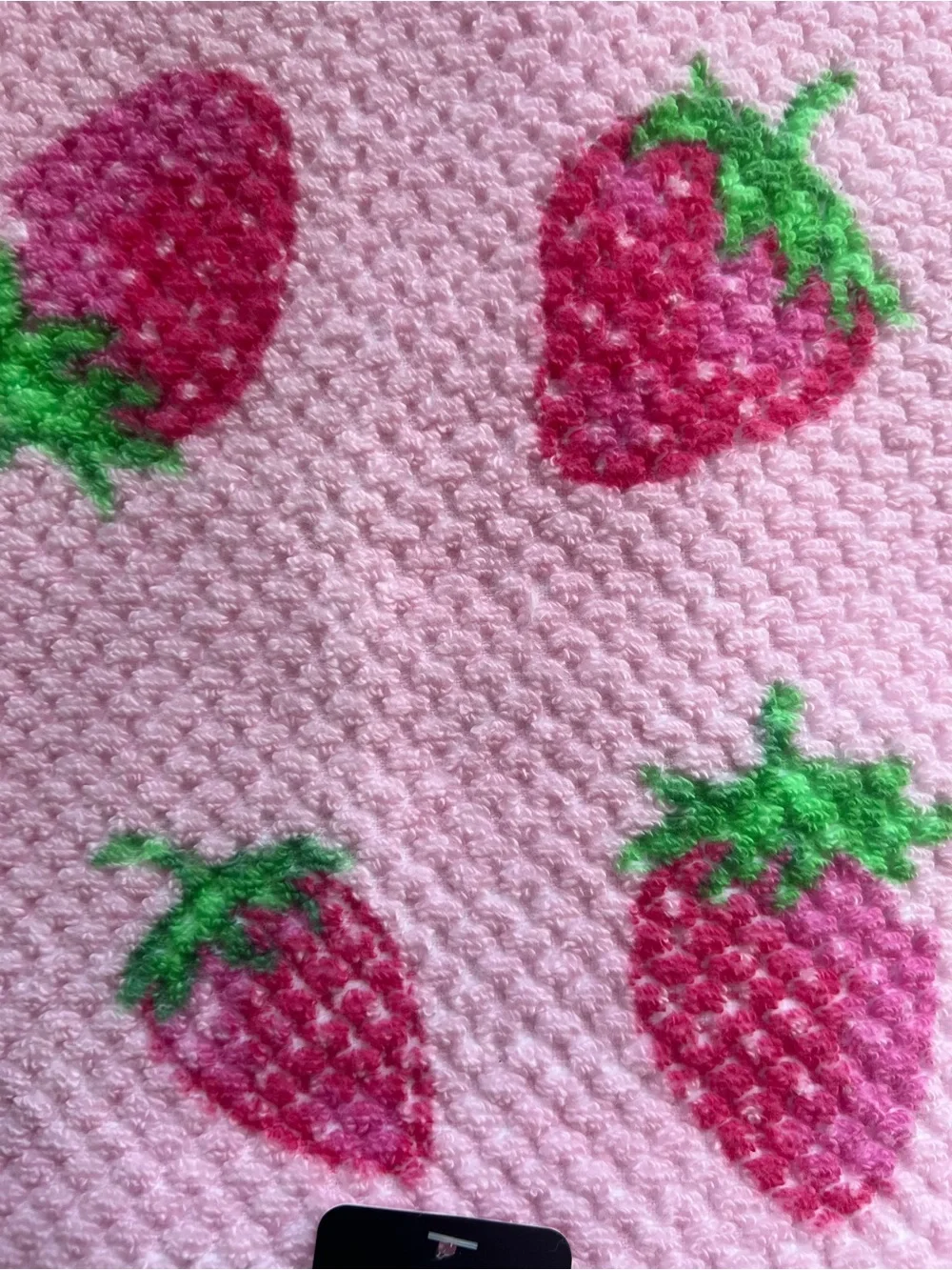 6pc Nicole Miller Pink Strawberry Bath Towel Set Hand Fingertip Textured Summer